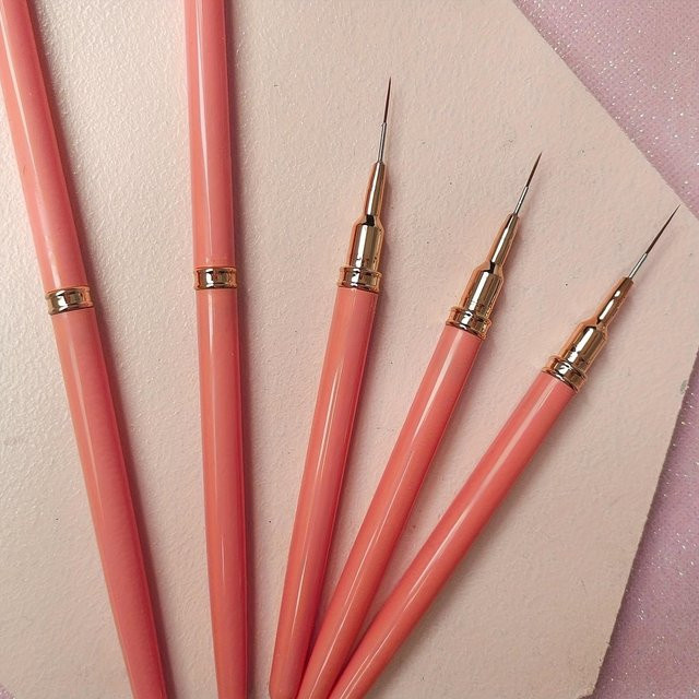 LChome Nailart-Pinselset für Nagelgel, 5 Stück, brown - Bild 1