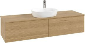 V&B Waschtischunterschrank Antao mit Frontstruktur in Eiche Honig, B/T: 160 x 50 cm - Bild 1