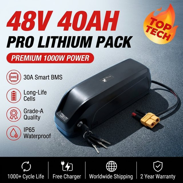 Hailong Aibik Lithium-Akku für Bafang BBS02 BBS03 BBSHD Elektromotoren, Schwarz - Bild 1