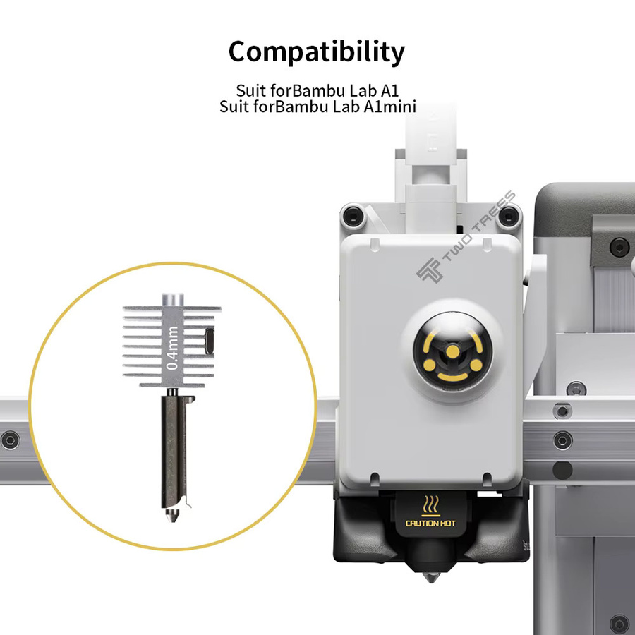 Bambu Lab Hotend-Kit für A1 und A1 Mini mit gehärteten Stahl-Düsen in 0,2 mm, 0,4 mm, 0,6 mm und 0,8 mm für FDM 3D-Drucker - Bild 3