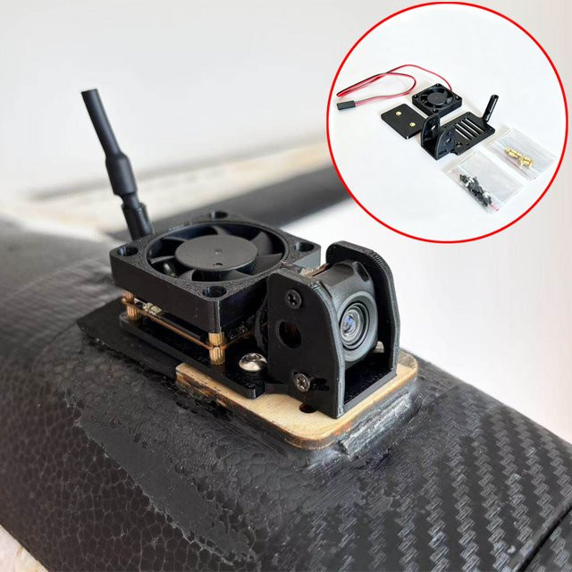 DJI O4 Lite Air Unit Schnellverschluss-Kühlhalterung in Schwarz für RC-Drohnen und Flugzeuge - Bild 1