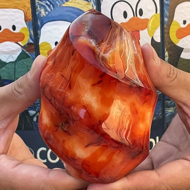 Natürlicher Karneol-Flammenkristall von CrystalHola, spiralförmiges Quarz-Exemplar in Orange im Boho-Stil als Dekorationsobjekt - Bild 1