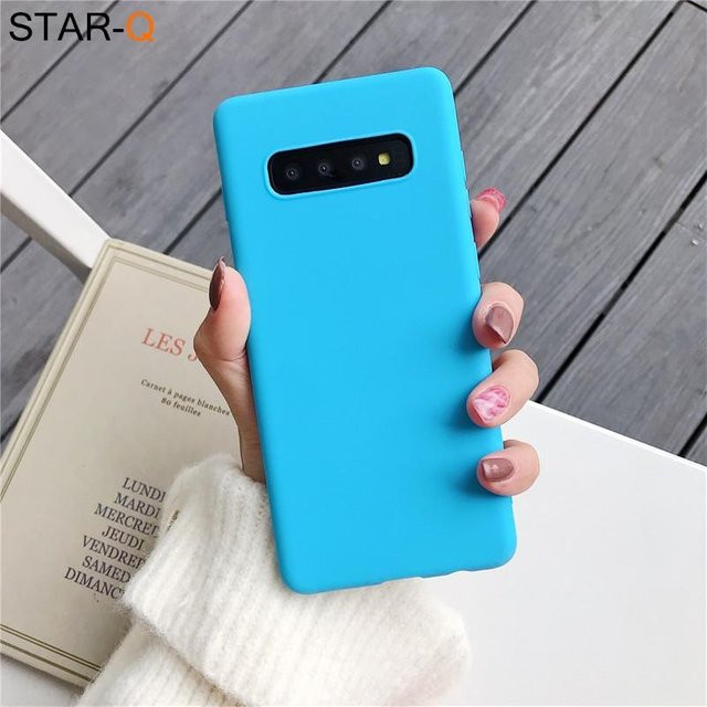 Silikonhülle für Samsung Galaxy S8 S9 S10 Plus S20 S21 S20FE S21FE S20 Ultra Note 8 Note 9 in Himmelblau - Bild 1