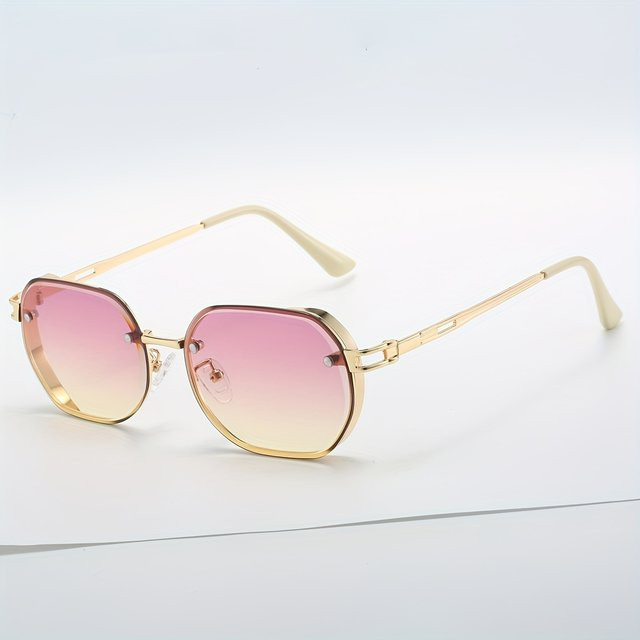 YuYing Sonnenbrille, Quadratisch, Unisex, Metall, Farbverlauf - Bild 1