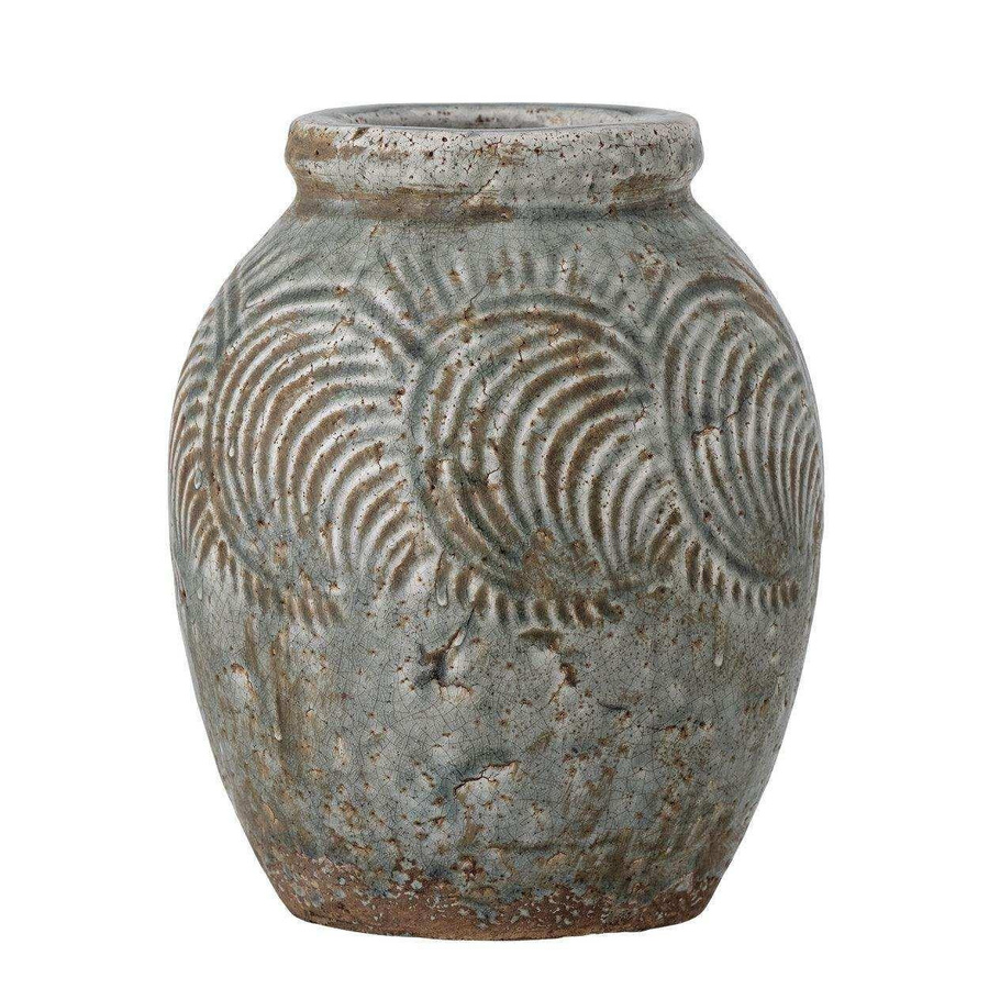 Bloomingville Vase Damian in Grün mit abstraktem Muster im Boho-Stil, Höhe: 22 cm - Bild 1