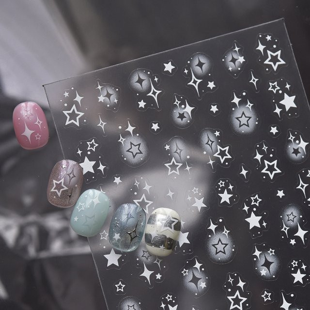 NAILFYOU Nagelkunst-Aufkleber, Schwarz-Weiß, Metallic - Bild 1