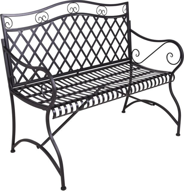 Garden Pleasure Gartenbank Porak aus Stahl in Schwarz mit Armlehnen, B/T/H: 107,5 x 45,5 x 44 cm - Bild 1