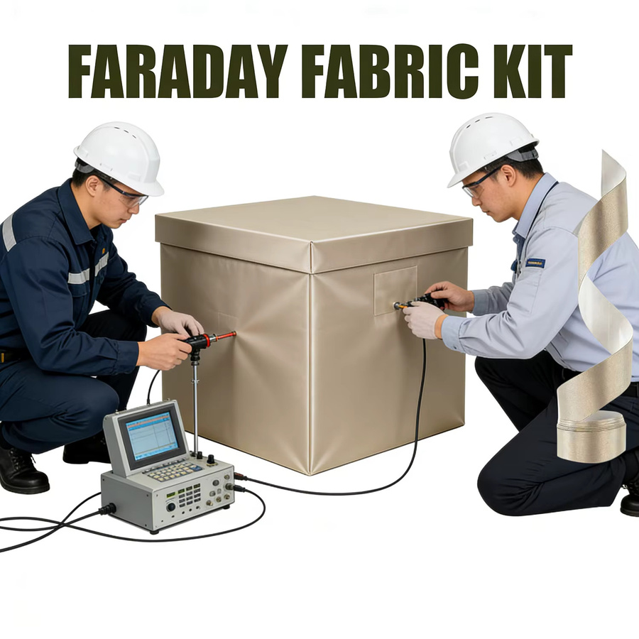 Faraday-Stoff- und Klebeband-Set aus leitfähigem Nickel-Kupfer zur Blockierung von HF-Signalen, WiFi, 5G, Bluetooth, GPS und RFID in Silber - Bild 6