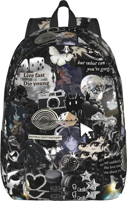 Fancy Style Studio Sebastian Solace Klassischer Rucksack mit Tasche in Schwarz für Business und Studium mit 14 Zoll Laptopfach - Bild 1