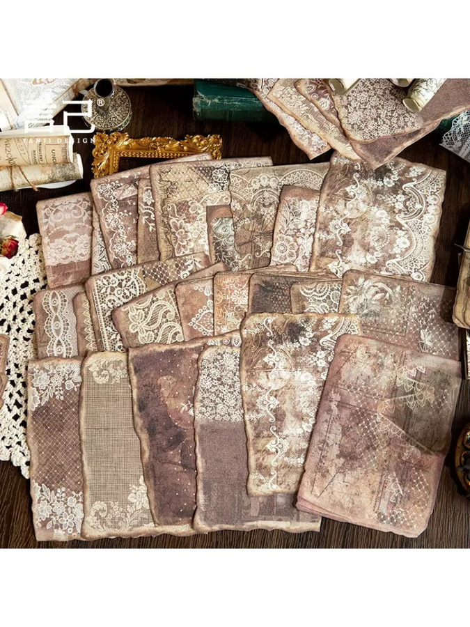 50 Stück gelbes Bastelpapier im Retro-Stil für deine Tagebuchdekoration - Bild 6