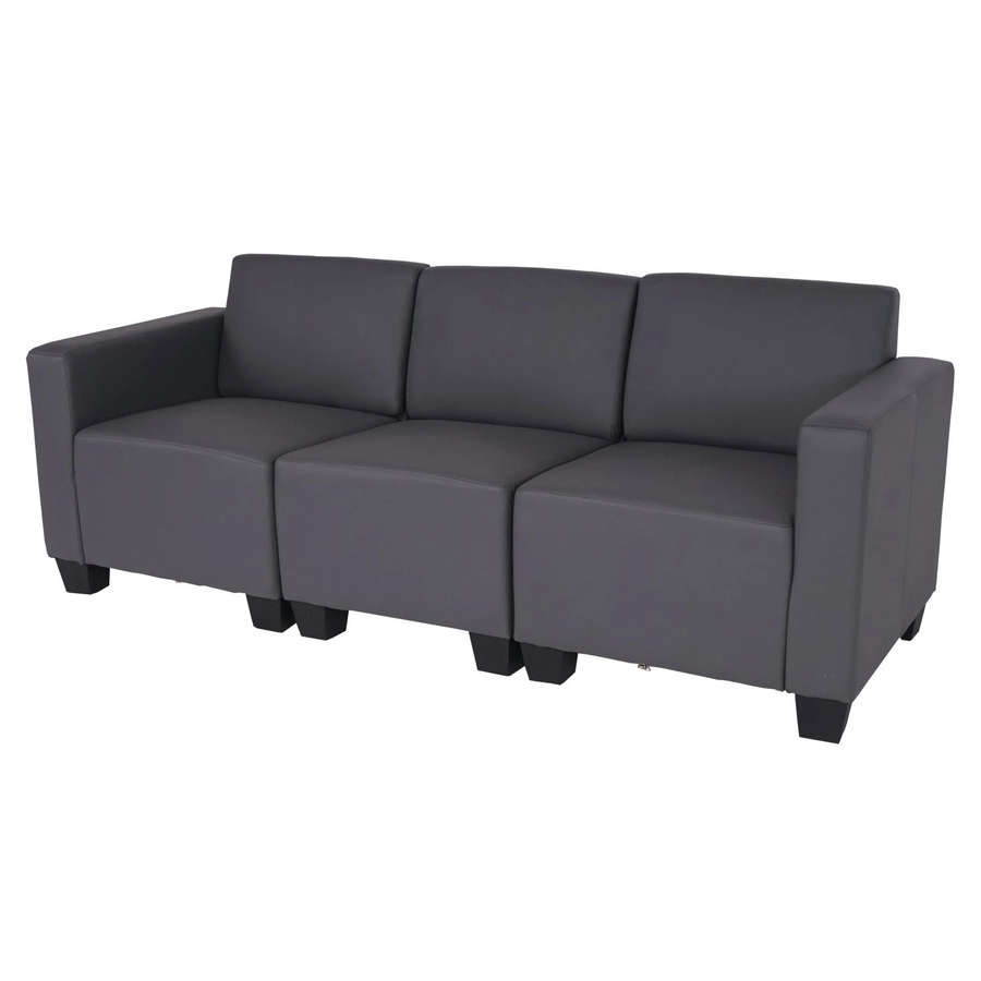 MCW Moncalieri Modular 3-Sitzer Sofa in Dunkelgrau aus Kunstleder - Bild 3