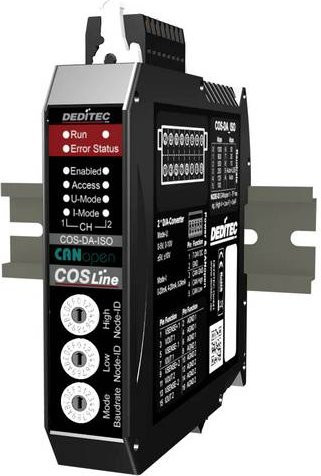 Deditec UC-CANOPEN-DA2-16ISO CANopen Ausgangsmodul in Schwarz mit 2 Ausgängen - Bild 1