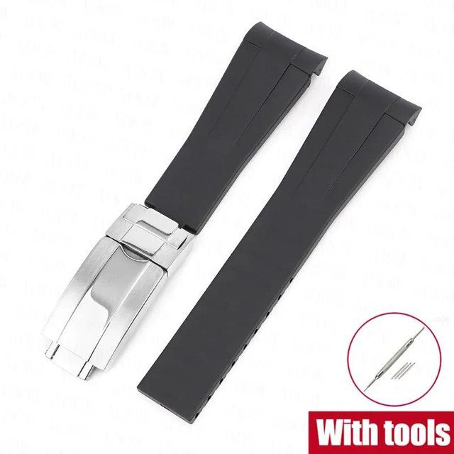 PINSENDA Uhrenarmband Silikon, 20mm, schwarz, Unisex - Bild 1