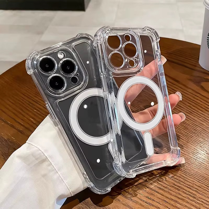 Transparente MagSafe Schutzhülle für Apple iPhone 11 bis 16 Pro Max, magnetische und stoßfeste Silikon-Schutzhülle - Bild 3