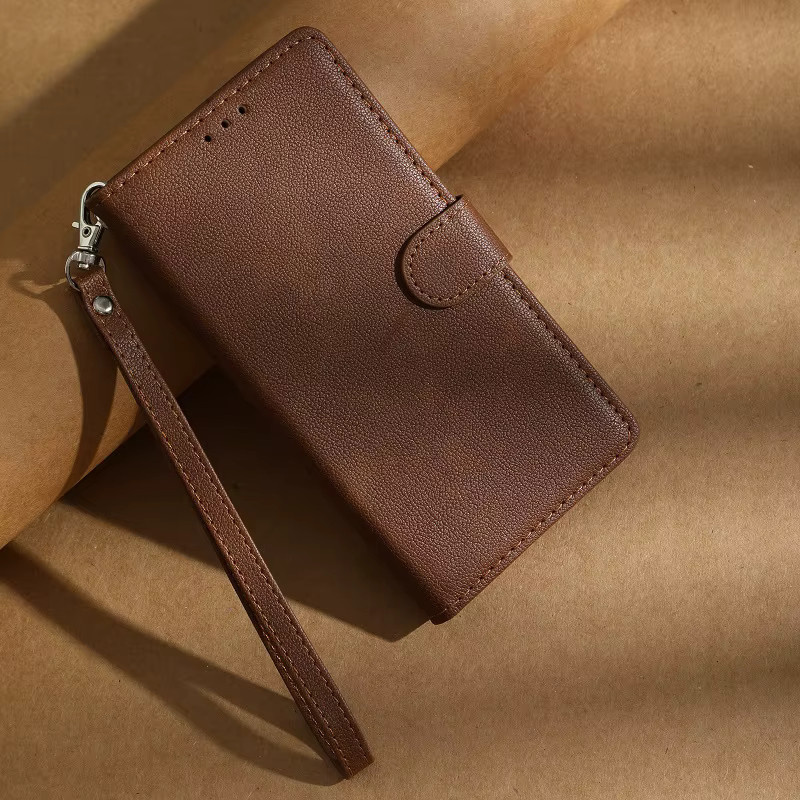 Lederhülle für ZTE nubia Focus 2 und nubia Focus Pro als Flip Case mit Kartenhalter und Standfunktion in Blau oder Braun - Bild 1