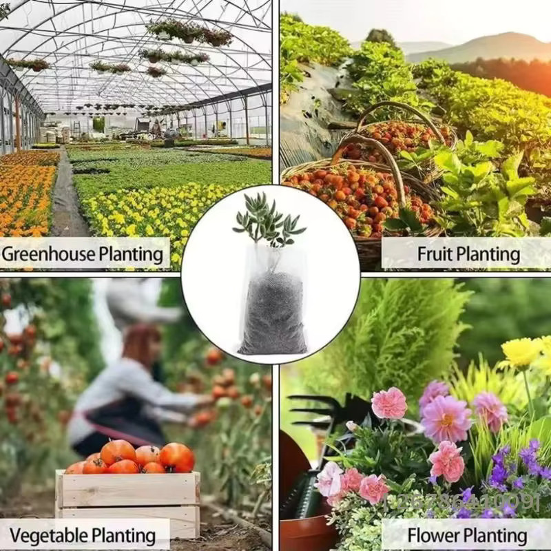 100er-Pack KuZHEN Pflanztöpfe aus Vliesstoff, biologisch abbaubare Pflanzbeutel für Gemüse und Blumen - Bild 6