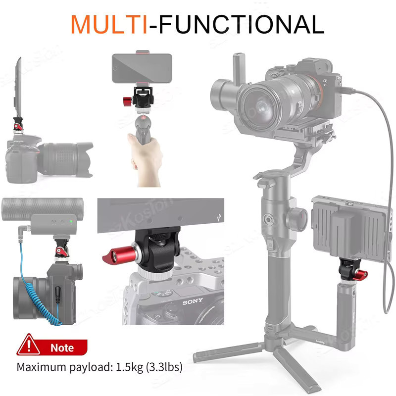 Kaltschuh Universal QR Platte Monitor Halterung für DSLR Kameras in Schwarz - Bild 3