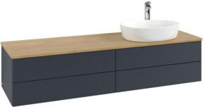 V&B Waschtischunterschrank Antao mit Frontstruktur in Eiche Honigbraun lackiert, B: 160 cm, T: 50 cm - Bild 1