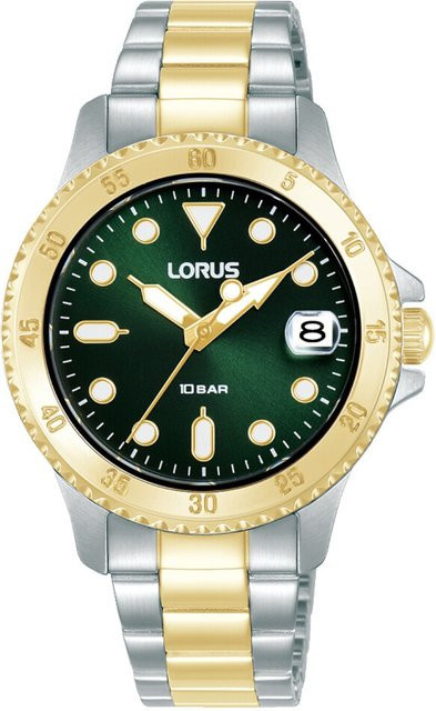 Lorus Armbanduhr, Quarz, Edelstahl, Grün, 34 mm, Damen - Bild 1