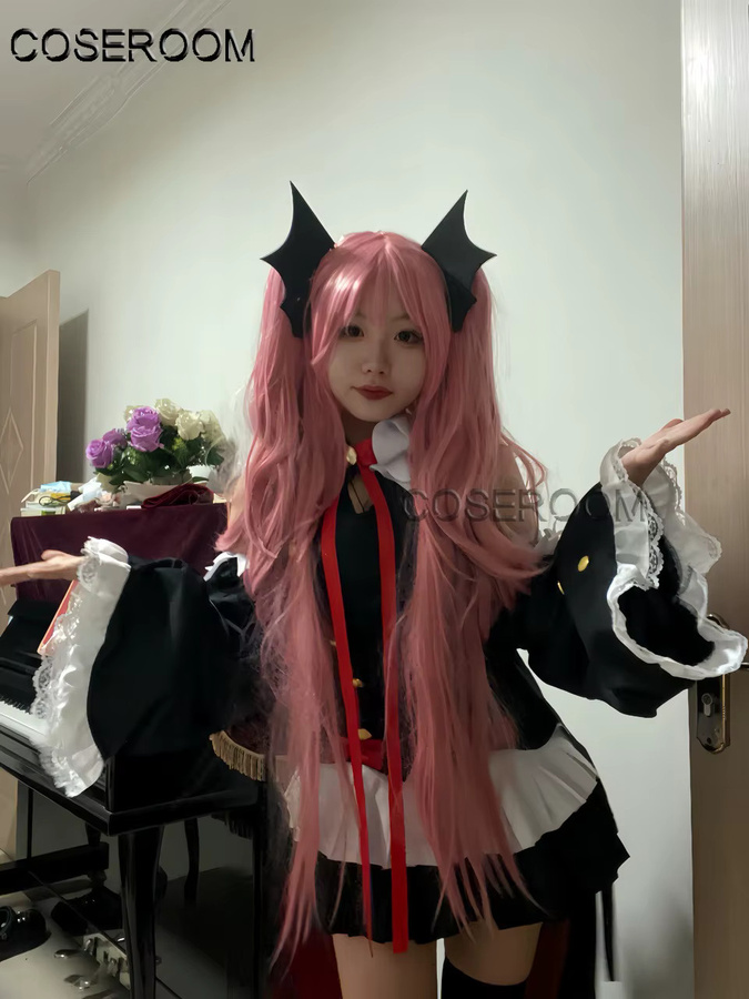 COSEROOM Seraph Of The End Krul Tepes Cosplay Kostüm Perücke, Schwarz - Bild 2
