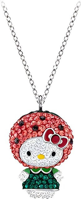 Swarovski Halskette Hello Kitty Wassermelone, Edelstahl, Weiß, Damen - Bild 1
