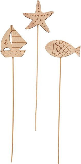 VBS Holz-Stecker Maritim in Beige für die Tischdekoration - Bild 1