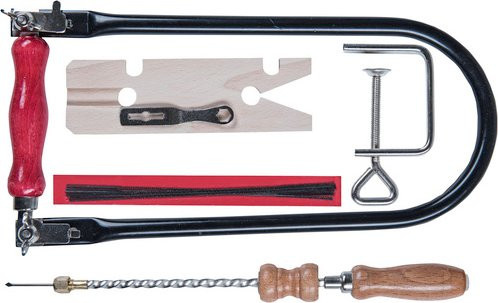 Pebaro Laubsäge-Set 12-teilig mit Drillbohrer in Rot und Schwarz, Länge: 39,5 cm - Bild 2
