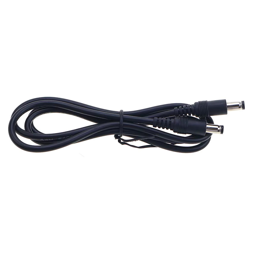 YuXi DC Netzteil-Verlängerungskabel Stecker auf Stecker und Buchse in Schwarz für CCTV-Kamera und Router, 5,5 x 2,1 mm und 5,5 x 2,5 mm - Bild 2