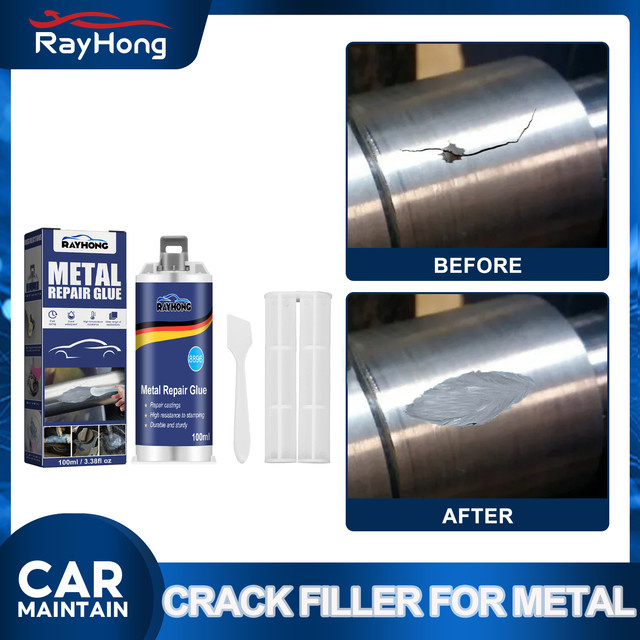 RayHong Metall-Epoxid-Kitt Schweißreparaturset zur permanenten Fixierung von Rissen und Sandlöchern in Gusseisen, temperaturbeständig, 2-teilig - Bild 1