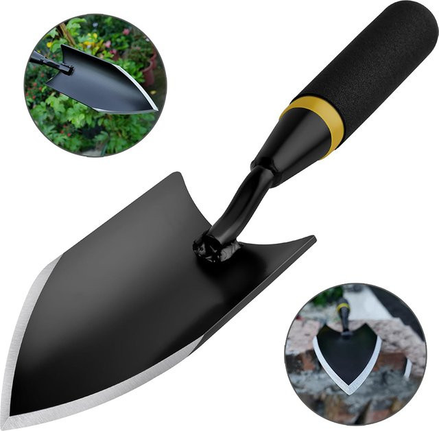 Diligent Farmer Gartenschaufel aus Kohlenstoffstahl mit gummiertem Griff in Schwarz - Bild 1