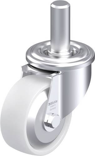 Blickle LEZ-PO 80G-FA Stahlblech-Lenkrolle in Weiß mit 80 mm Rad-Durchmesser und 150 kg Tragfähigkeit - Bild 1