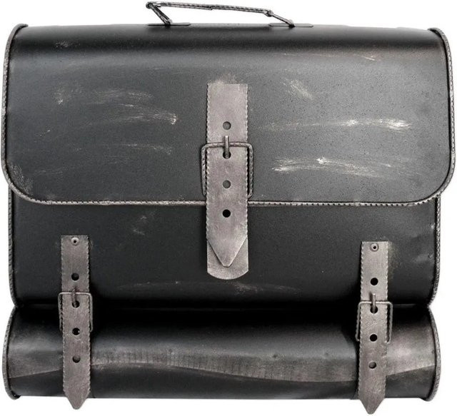 HMF Briefkasten Antik in Silber mit Schulranzen Design und Zeitungsrolle - Bild 1