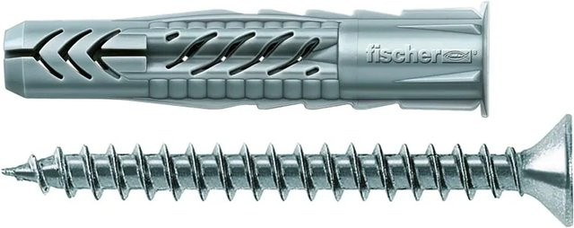 Fischer Universaldübel UX 6 x 50 R S/20 aus Nylon in Grau mit Schraube (25 Stück) - Bild 1