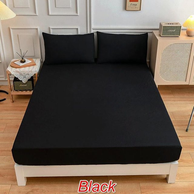 Idealife Spannbetttuch aus gebürsteter Mikrofaser für Doppelbetten, Schwarz, B/T: 120 x 200 cm, Höhe: 30,5 cm - Bild 1