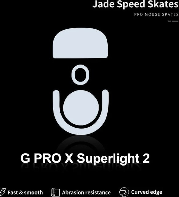 Jade Speed PTFE Maus-Gleitfüße für Logitech G Pro X Superlight 2 in Weiß mit abgerundeten Kanten für ultra-glattes Gleiten - Bild 1