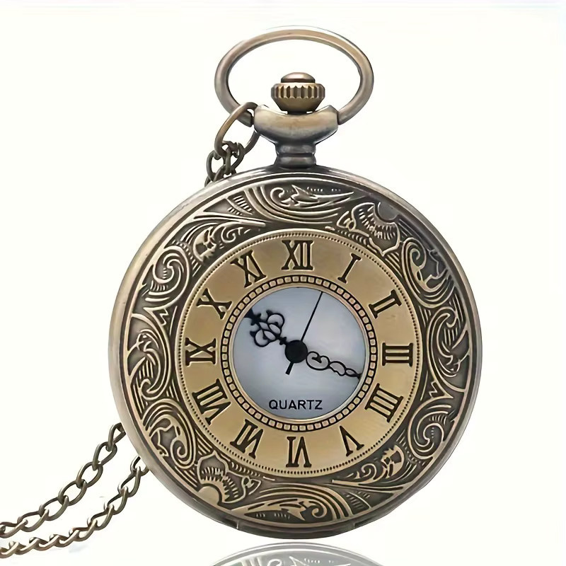 JBAILI Halsketten Anhänger Taschenuhr, Quarz, Bronze, Unisex - Bild 3
