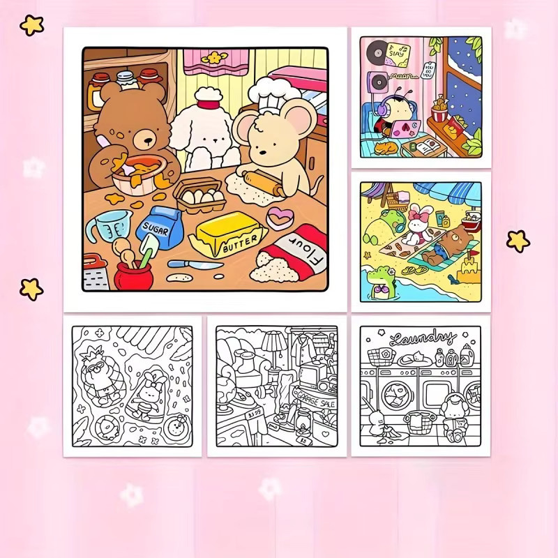 Yutiars Malen-nach-Zahlen-Set Deluxe Edition für Erwachsene in Pink und Multicolour - Bild 2