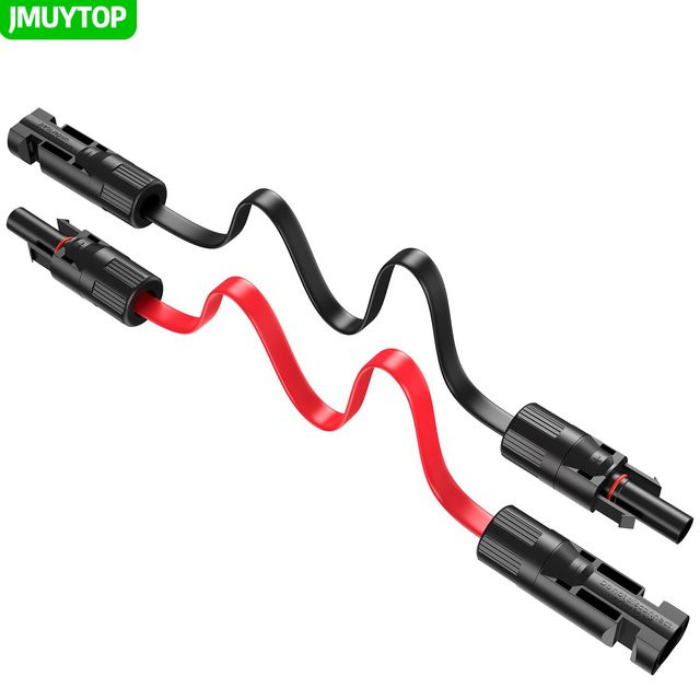 JMUYTOP Flaches Solarpanel-Verlängerungskabel 12/10 AWG 4/6 mm2 mit wasserdichten Steckverbinder für Photovoltaik, Wohnmobil und Hausbalkon - Bild 1