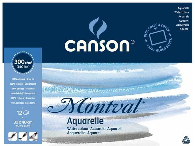 Canson Montval Aquarell Block mit 12 Blatt, B x H: 30 x 40 cm - Bild 1