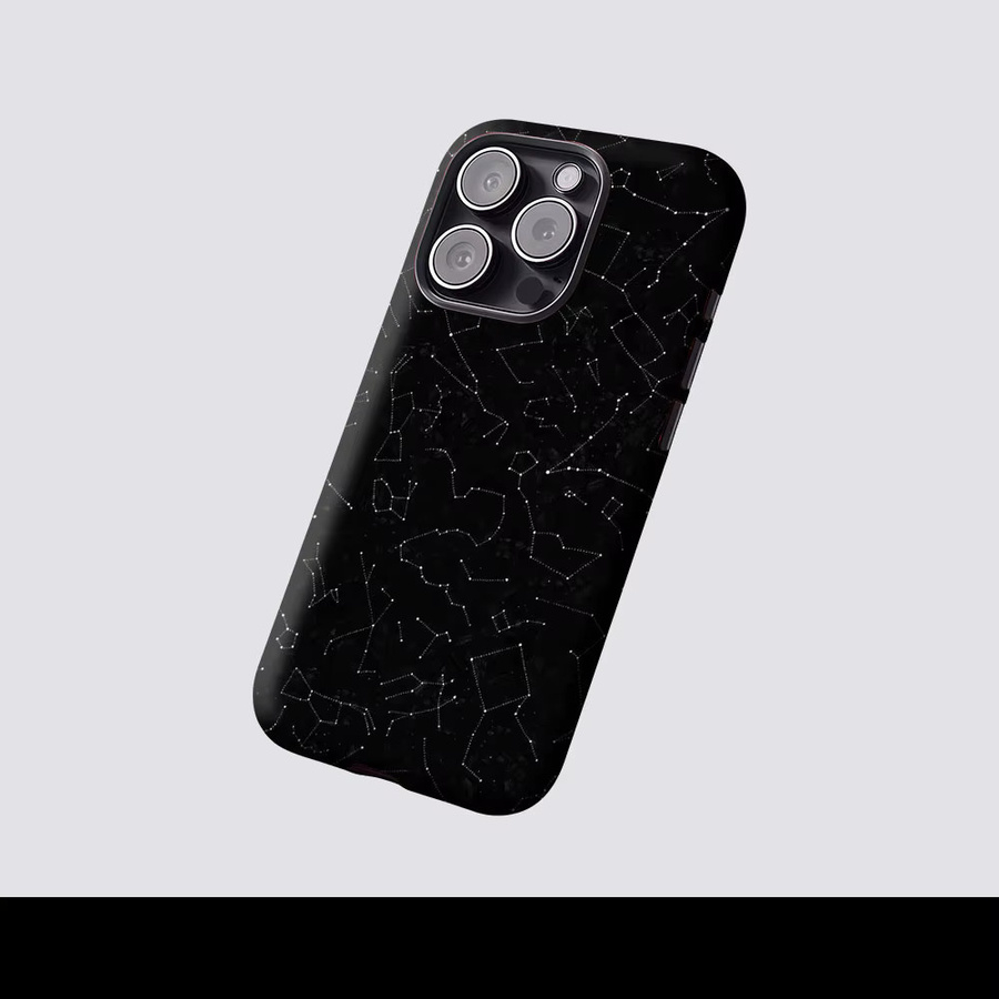 Aurbe Matte 2-in-1 MagSafe Hülle mit Sternenmuster für iPhone 17 16 15 14 Plus Pro Max, Stoßfeste Hartschale, Schwarz - Bild 2