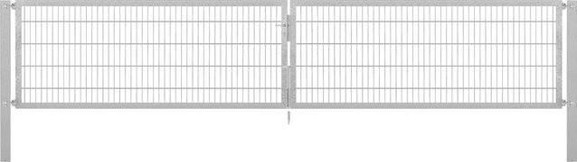 Doppeltor Flexo Plus in Silber, feuerverzinkter Stahl, Breite: 500 cm, Höhe: 100 cm, inklusive Pfosten B/T/H: 100 x 100 x 100 cm - Bild 1