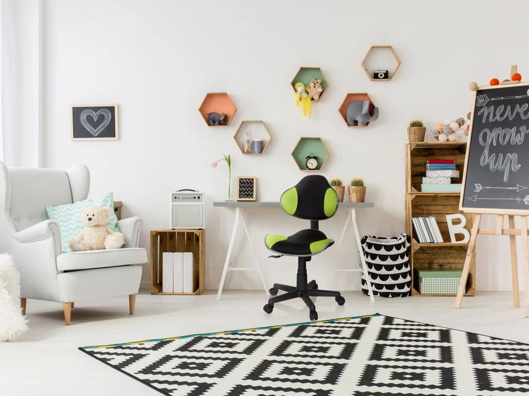 HJH OFFICE Kinderschreibtischstuhl KIDDY GTI-2 in Schwarz/Grün mit Netzstoff und Rollen - Bild 2