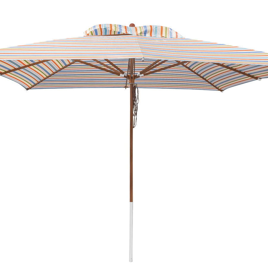 Anndora Sonnenschirm quadratisch Gestreift in Multicolour mit Winddach und UV-Schutz UPF 50+ B/B/H: 400 x 400 x 270 cm - Bild 1