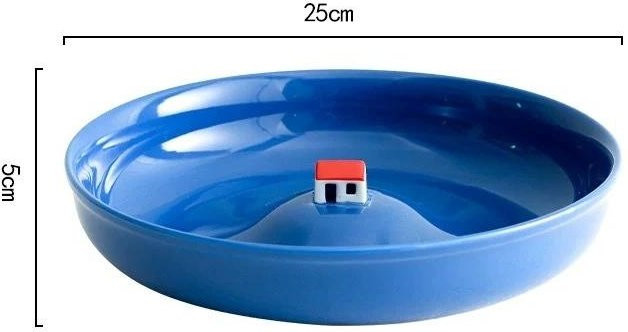 NooLim Keramikteller in Hausform als Dekoschale, Blau, Durchmesser: 25,4 cm, Tiefe: 5 cm - Bild 1