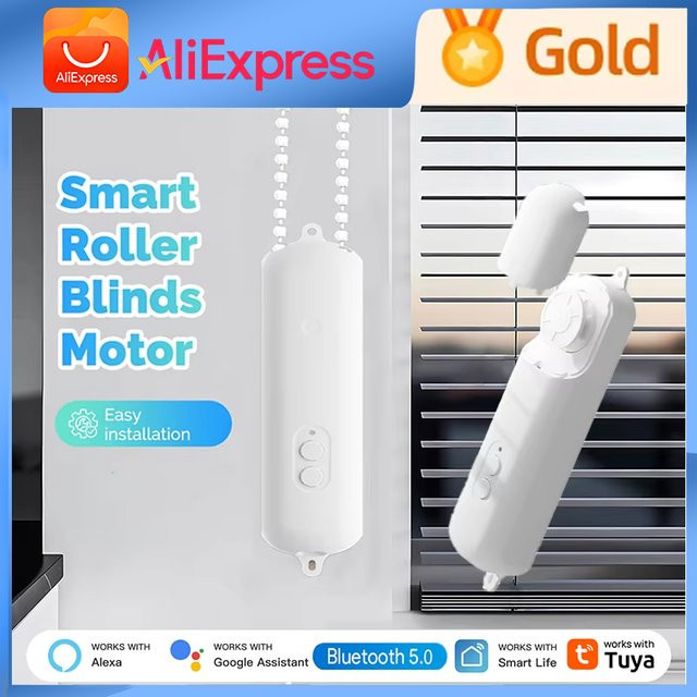 Tuya Rolladenroboter Automatischer Vorhangmotor mit Bluetooth-Fernbedienung in Weiß - Bild 1