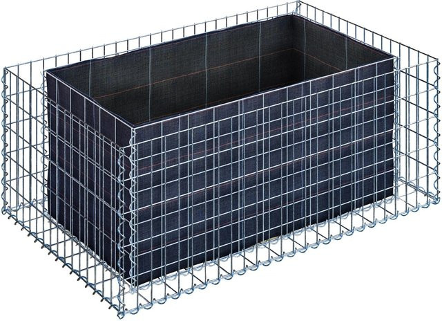 Gabiona Hochbeet eckig aus galvanisiertem Stahl, silberfarben, B/T/H: 130 x 50 x 80 cm - Bild 1