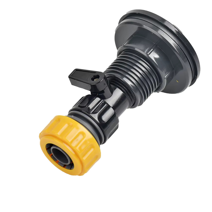 GI Yuling PVC Regenfass-Zapfen-Set in Schwarz mit 3/4 Zoll Anschluss und 1/2 Zoll sowie 3/4 Zoll Schlauchanschluss für die Bewässerung - Bild 2