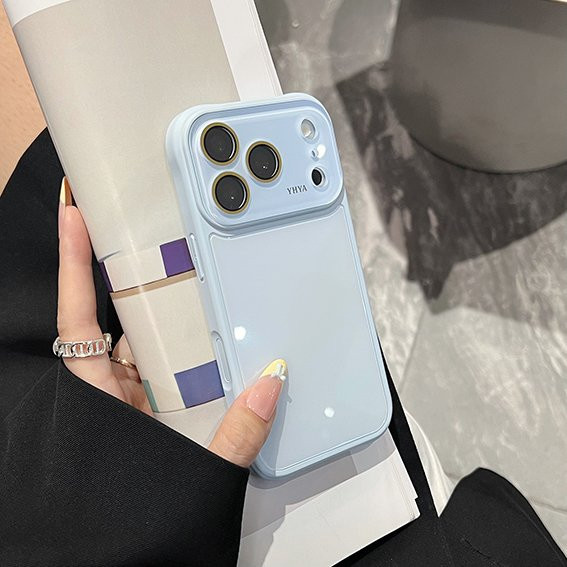 Stoßfeste iPhone Rückabdeckung mit gehärtetem Glas-Kameraschutz von Apple in Bonbonfarben für iPhone 13, 14, 15, 16 und 17 Pro Max - Bild 1
