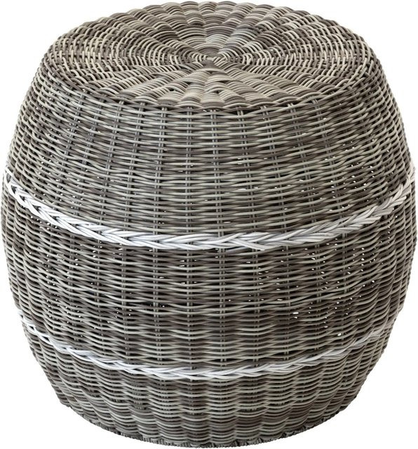 Lesli Hocker Laos Wicker in Beige aus Polyrattan für Garten und Terrasse Durchmesser: 46 cm, Höhe: 40 cm - Bild 1