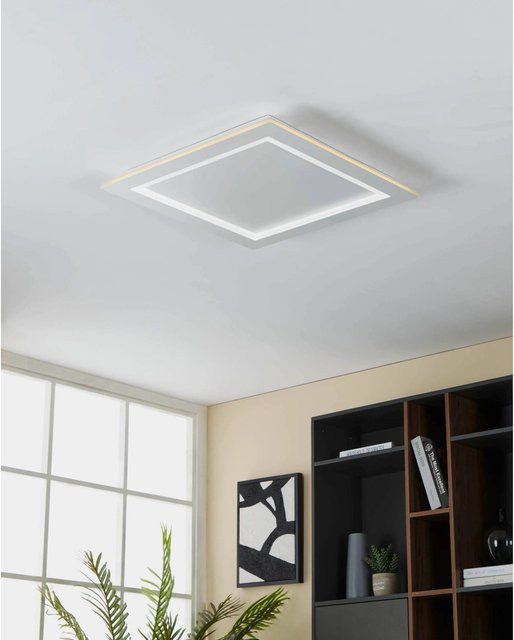 Eglo LED-Deckenleuchte Padrogiano-Z in Weiß, quadratisch, dimmbar mit Fernbedienung und RGBW-Funktion, B/T: 59,5 x 59,5 cm - Bild 1